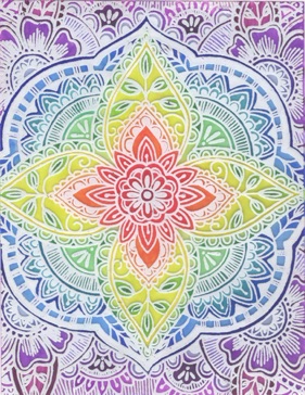 Flower Mandala
(rainbow ombre from center)
Background